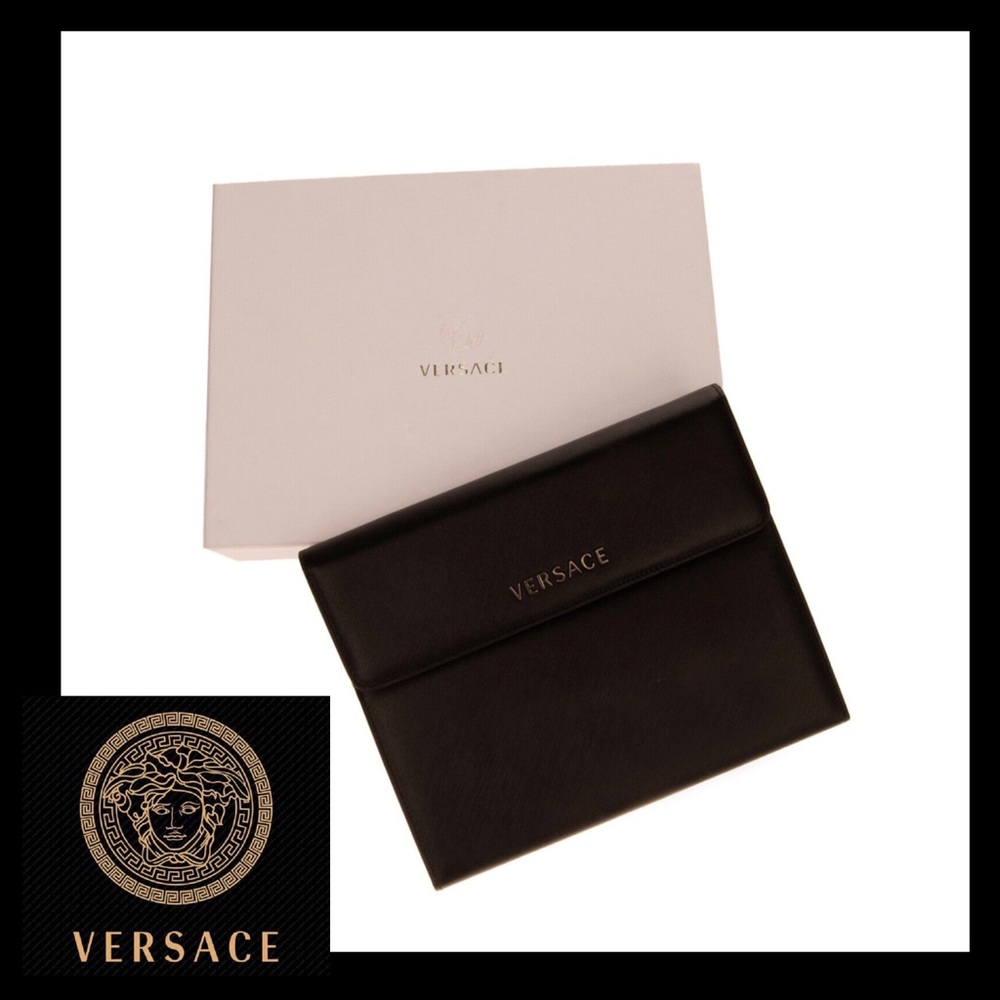 VERSACE Leather Folding Tablet Case Saffiano Panel